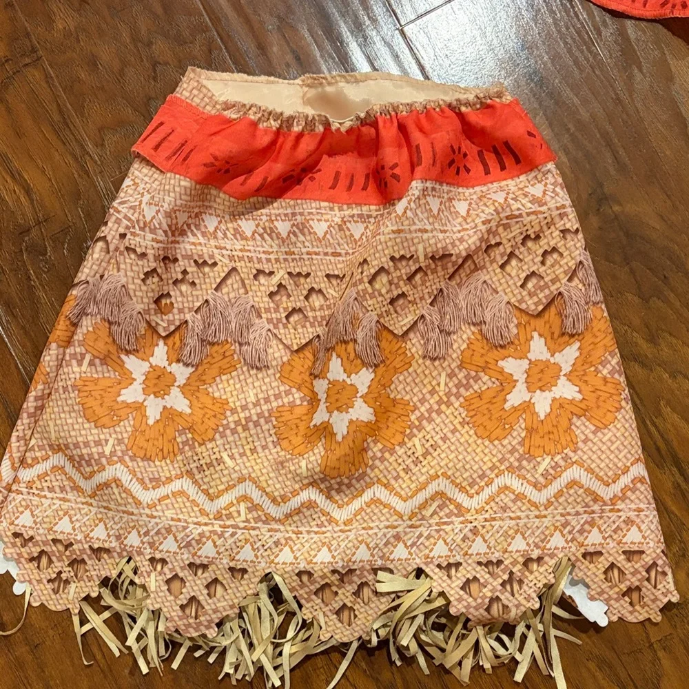 Disneys Moana Costume Red and Orange Two-Piece Skirt Set 4-6x
